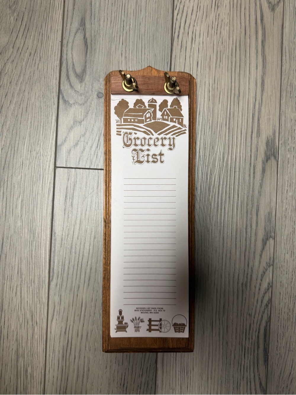 Vintage grocery list wall hanging wooden plaque
